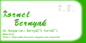 kornel bernyak business card